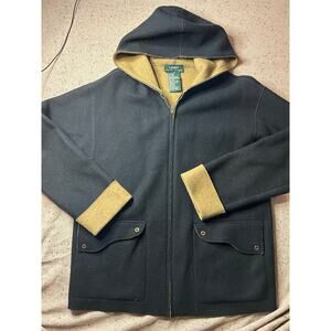 Lauren Ralph Lauren Black Wool Coat Women’s Small Tan Lined Classic Winter